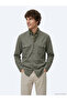 Khaki Plain Regular Fit Long Woven Casual 100% Cotton Shirt