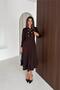 Women's Brown Button Detailed Long Sleeve A-Line Midi Dress Nbk5022 - 2