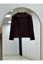 Minaşah Button Floral Embroidered Collared Knitwear Cardigan-Kr6029 Brown - 6