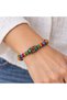 Turquoise Orange Red Beaded Gold Detailed Ethnic Design Stylish Bracelet