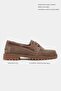 Janga Dark Beige Genuine Suede Leather Lace Detail Marine Thick Sole Women's Loafer - 2