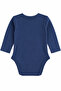 Unisex Baby Printed Long Sleeve Bodysuit with Snap Fasteners on the Shoulder and Bottom, Combed Cotton, Navy Blue - 2
