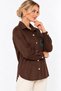 Suede Look Nubuck Leather Shirt with Pocket Detail - 5