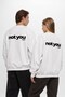 Unisex Oversize Sweatshirt Not You Again Printed White – Crew Neck, 3 Thread Raster Fleece - 2