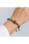 Turquoise Red Beaded Gold Detailed Adjustable Design Bracelet