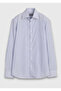 White Striped Regular Fit Long Woven Classic 100% Cotton Shirt - 7