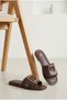 Women's Metal Buckle Flat Slippers, Blunt Toe, Comfortable Sole, Stylish Daily Summer Slippers, Sandals
