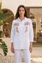 Embroidery and Sequin Detailed Shirt 14701 White04 - 4