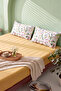 Yellow Botanical Double Elastic Bed Sheet Set 160X200 cm - 3 Pieces - 7
