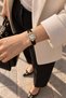 Osso Women's Wristwatch - Black Crocodile Pattern Leather Band, Gold Square Case, White Dial with Roman Numerals, Minimalist Women's Watch - 5