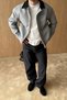 Tartu Double Color Shirt Collar Zippered Wide Men's Cashmere Jacket - 4