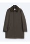 Khaki Regular Fit Shirt Collar Casual Woven Top Coat - 7