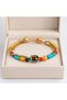 Colorful Beaded Gold Detailed Ethnic Design Drawstring Women's Bracelet Model - 3