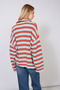Stand-Up Collar Striped Zippered Oversize Knitwear Cardigan Tile-Mint - 5