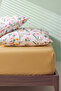 Yellow Botanical Double Elastic Bed Sheet Set 160X200 cm - 3 Pieces - 4