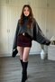 Turtleneck Bat Sleeve Gray Knitwear Sweater - 5