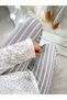 White Polka Dot Striped Buttoned Front Long Sleeve Cotton Fabric Pajama Set - 4
