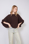 Kayik Yaka Yarasa Sleeve Wool Knitwear Sweater Brown