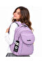 Water Resistant Fabric School Bag Unisex Daily School Backpack 2602 Lilac - 5