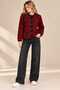 New Season Premium Quality Leopard Patterned Soft Textured Buttoned Women's Knitwear Cardigan - 3