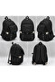 Water Resistant Fabric Daily Lightweight School Backpack 2602 Black - 6