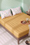 Yellow Botanical Double Elastic Bed Sheet Set 160X200 cm - 3 Pieces - 3