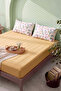 Yellow Botanical Double Elastic Bed Sheet Set 160X200 cm - 3 Pieces - 5