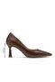 Women's High Heels Matte Leather Square Toe Evening Dress Shoes Heeled Shoes Stiletto - 2