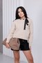 Crew Neck Lace Bowknot Sweater