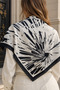 Choose Your Style Black and White Abstract Brush Patterned Lace Embroidery Cut Scarf / Bandana 70 X 70 cm