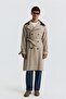 Contrast Collar Double-Breasted Trench Coat - 2