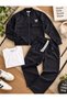 3-piece 100% cotton wide-leg seasonal tracksuit set: black zip-up cardigan, white bodysuit, oshyo fabric kids' sportswear outfit