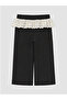 Black Embroidered Girls' Thick Sweatpants - 7