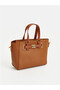 Brown Leather Look Women's Shoulder Bag - 8