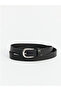 Black Faux Leather Women's Belt - 8