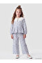 Ecru Floral Girl's Blouse and Trousers - 4