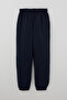 Boys' Sweatpants with Lace Accessories, Elastic Waist and Cuffs, Ages 8-11, Dark Navy Blue - 2