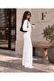 Women's White Ribbed Front Wide-Leg Modal Fabric High-Waist Gathering Pants Leggings & Oversize Sweatshirt Two-Piece Set - 2