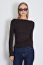 Side Draped Boat Neck Slim Fit Blouse - 2