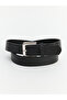Black Leather Look Women's Belt - 3