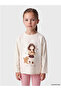 Ecru Crew Neck Printed Girls' T-Shirt - 8