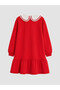 Alita City Lcw Kids Red 2 Thread Plain Girls' Dress with a Difference - 2