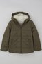 Girl's Coat with Plush Inside and Zipper with Hood, 6-9 Years Old, Khaki Green - 4