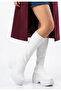 Women's Boots White Skin Stylish - 3