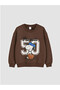 Brown Snoopy Printed Boys' Sweatshirt - 4