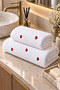 New Year's Gift Heart Embroidered 100% Cotton Gift Boxed Bath Towel Set (70X140 + 50X90 cm) Dowry & Gift Double Set - 6