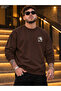 Men's Palm Logo Printed Crew Neck Casual Regular Fit Sweatshirt