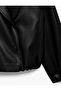 Shawl Collar Pocketed Long Sleeve Faux Leather Bomber Jacket - 5