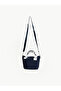 Navy blue scarf detailed women's Shoulder Bag - 2