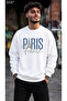 Men's Paris France Printed Crew Neck Casual Regular Fit Sweatshirt